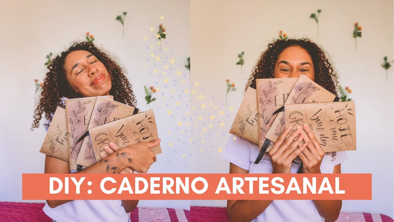 DIY COMO FAZER UM CADERNINHO ARTESANAL DO ZERO | Costura super fácil + Tudo feito à mão