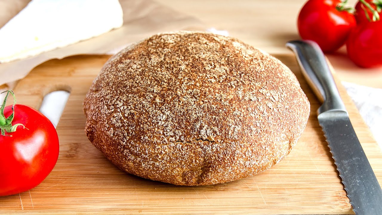 Простой 100% Цельнозерновой Хлеб🍴Ржаная + Пшеничная цельнозерновая мука - очень Вкусный и Сытный!