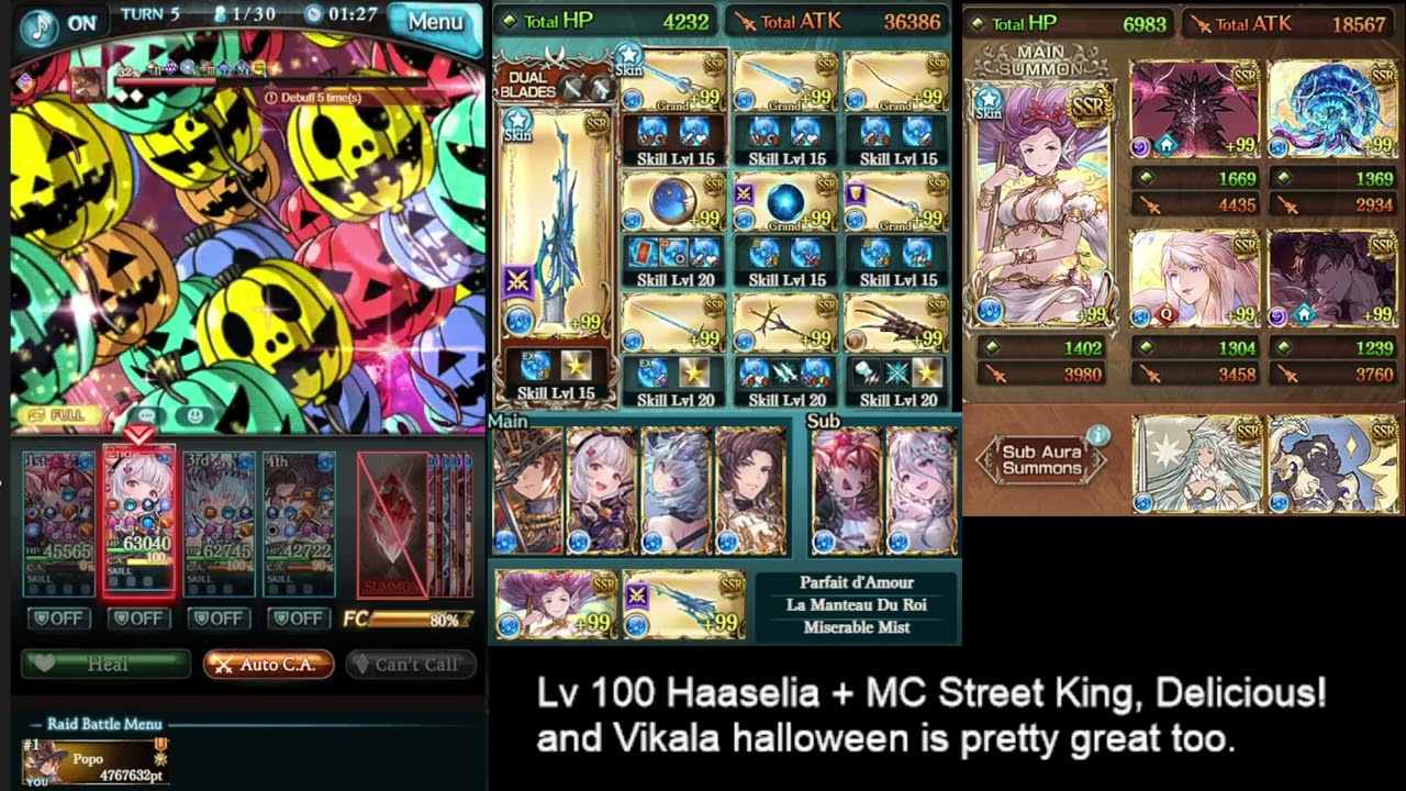 [GBF] Vikala Halloween and Haaselia Lv. 100 - Atum Full auto