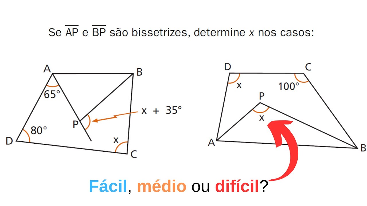 227. Se AP e BP são bissetrizes, determine x nos casos - GEOMETRIA PLANA - QUADRILATEROS