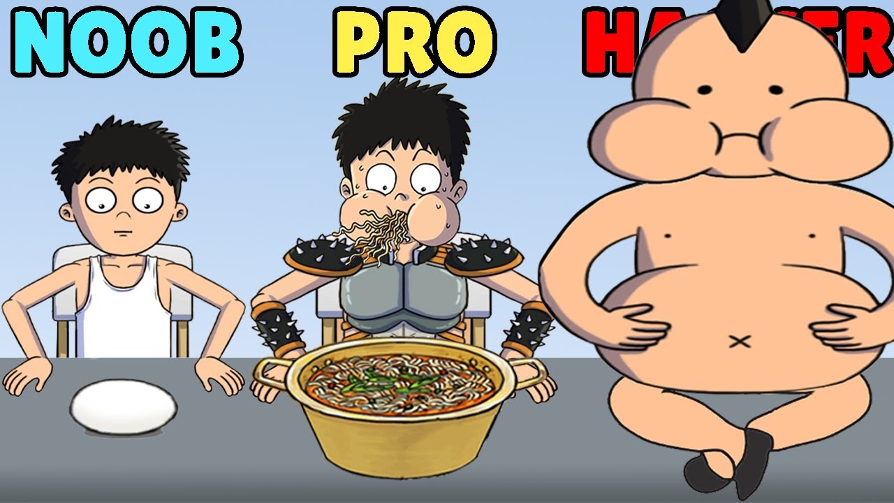 NOOB vs PRO vs HACKER in Food Fighter Clicker (All Items)