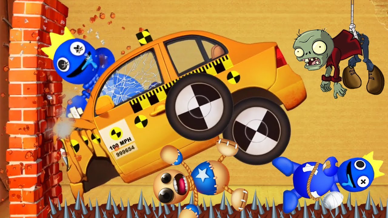 Kick the Rainbow Friends Blue vs Crash Test | Kick the Buddy Mod Android Gameplay Walkthrough 2023