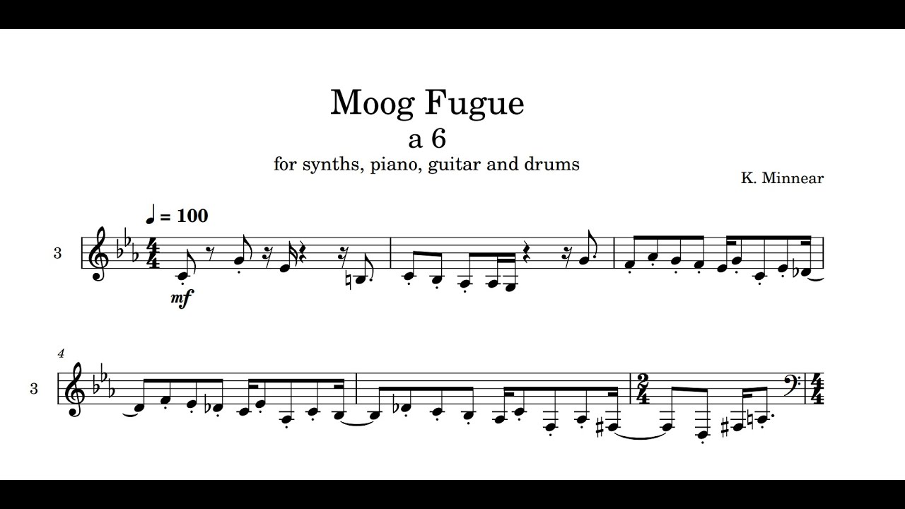 Gentle Giant - Moog Fugue complete transcription
