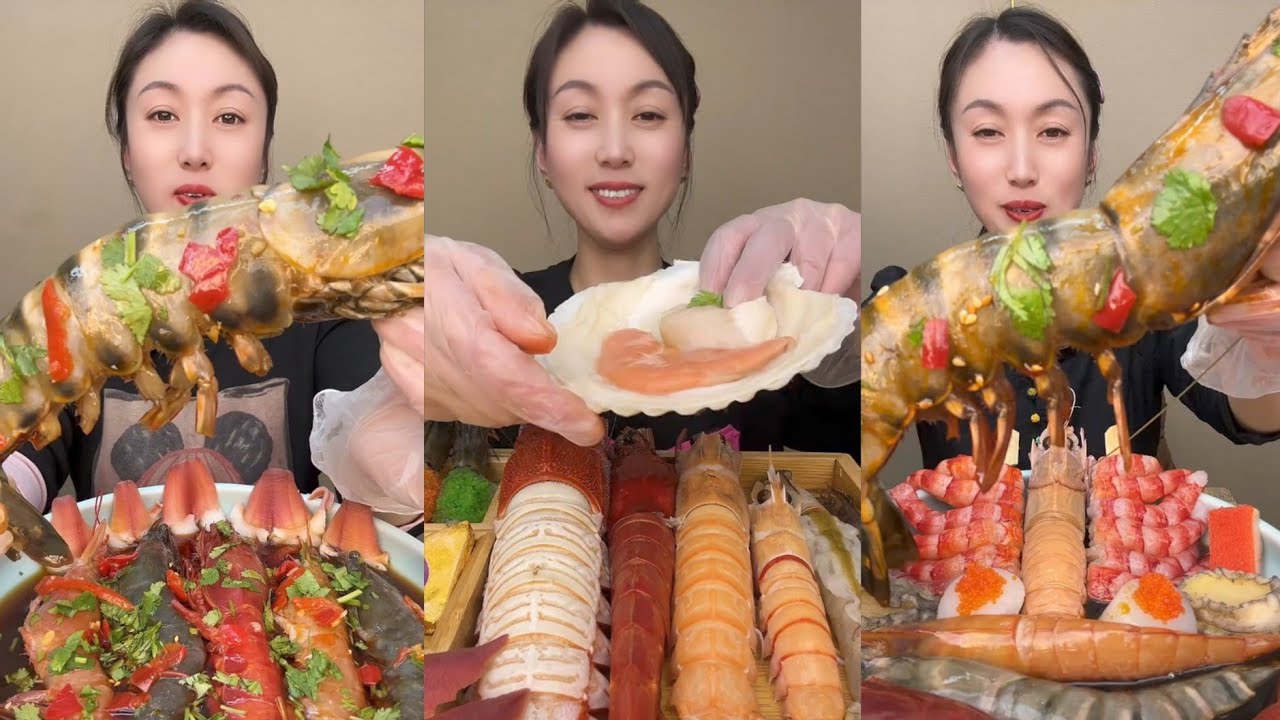 EAT SEAFOOD LOBSTER SHRIMP RED DEVIL SHRIMP SNAIL YUMMY....#mukbang #yummyfood #delicious