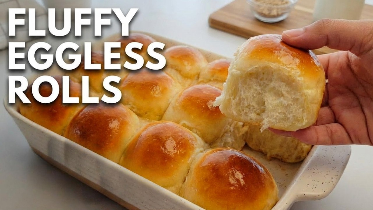 The BEST Fluffy DINNER ROLLS Recipe! Eggless Pull-Apart Buns