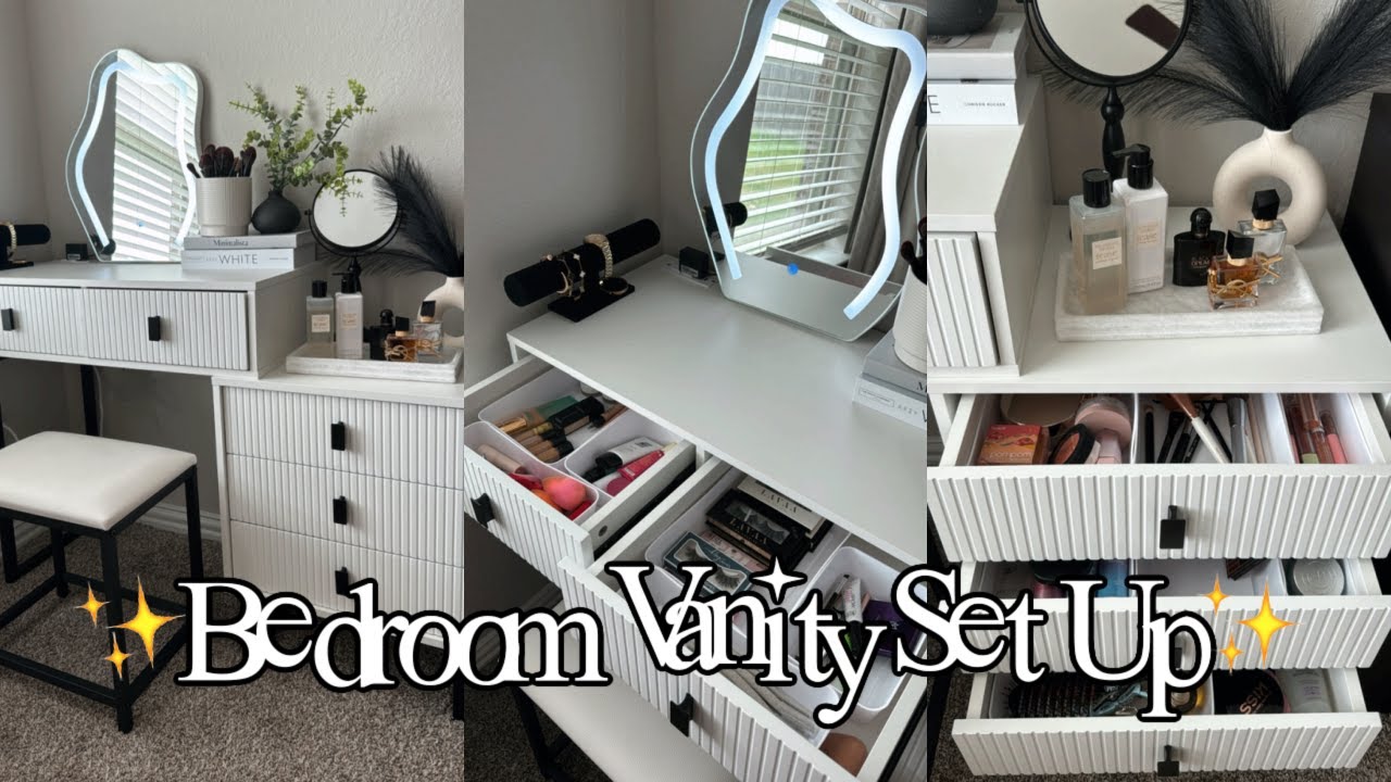 Set Up My New BEDROOM Vanity With Me | Organize + Aesthetic Decor 😮&zwj;💨🔥