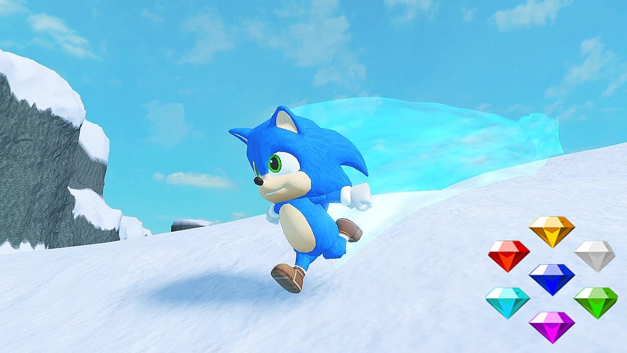 SONIC MOVIE EXPERIENCE *How To Get Baby Sonic and ALL Chaos Emeralds* SNOW MOUNTAIN! Roblox