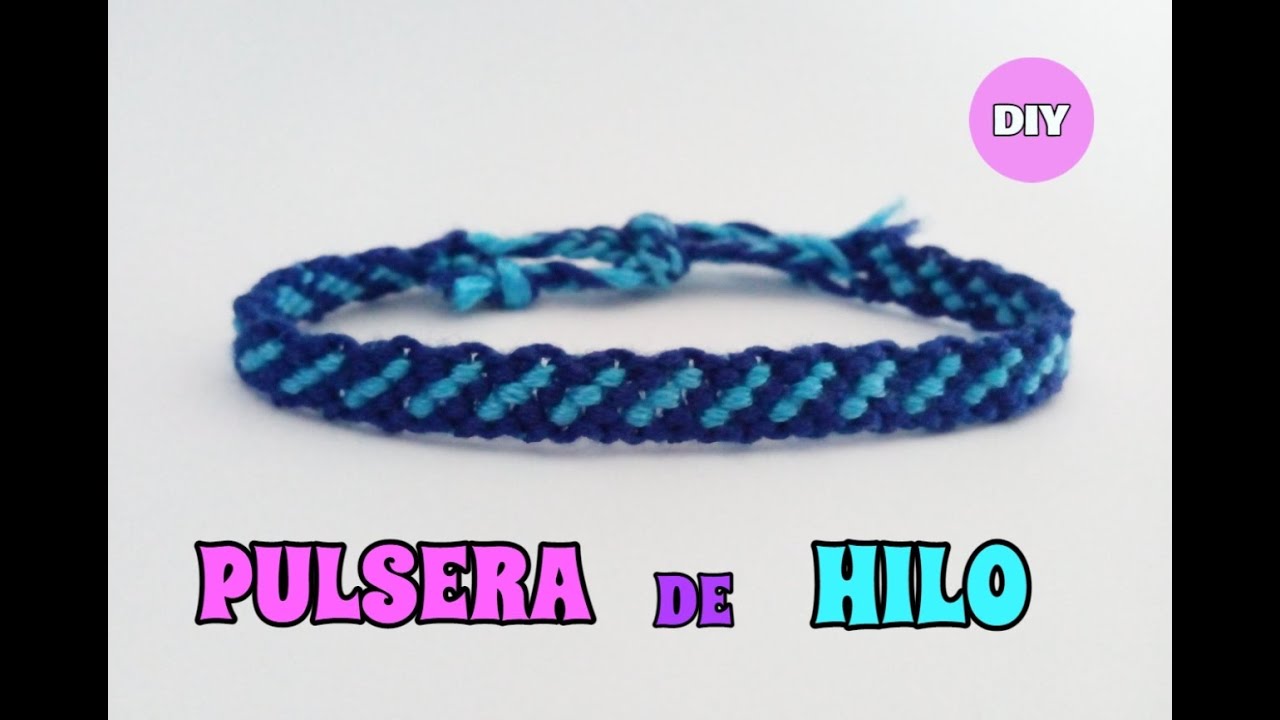 PULSERA FÁCIL con HILO de BORDAR diseño RAYAS DIAGONALES.