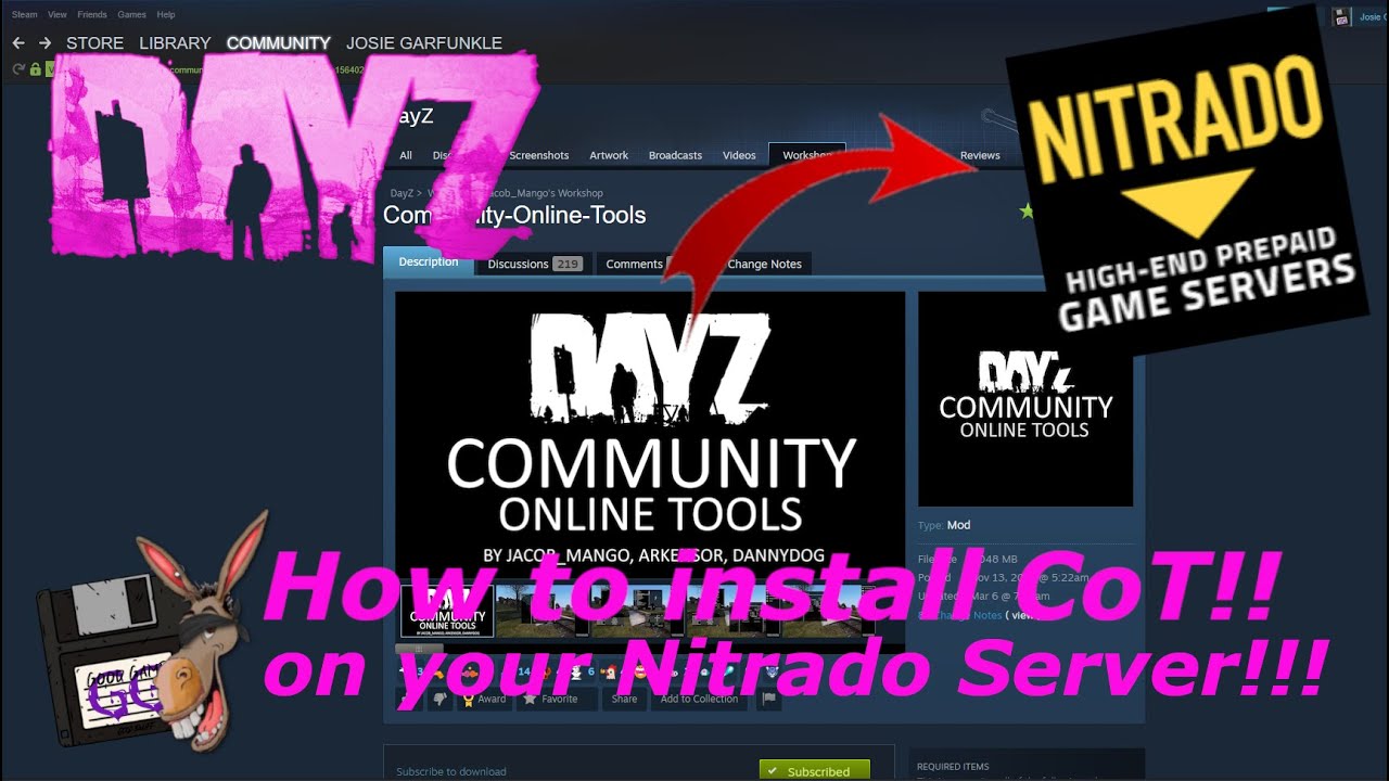 How to install Community Online Tools onto you Nitrado DayZ PC Server