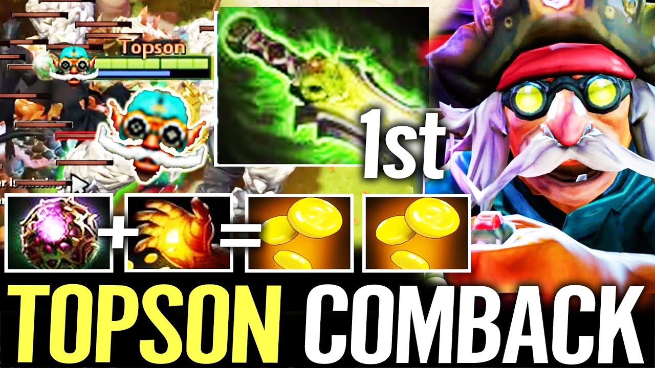 🔥 TOPSON Gyrocopter MID MAX MAGIC BUILD &mdash; Octarine + Ethereal Blade 14 Deaths Comeback Dota 2 Pro