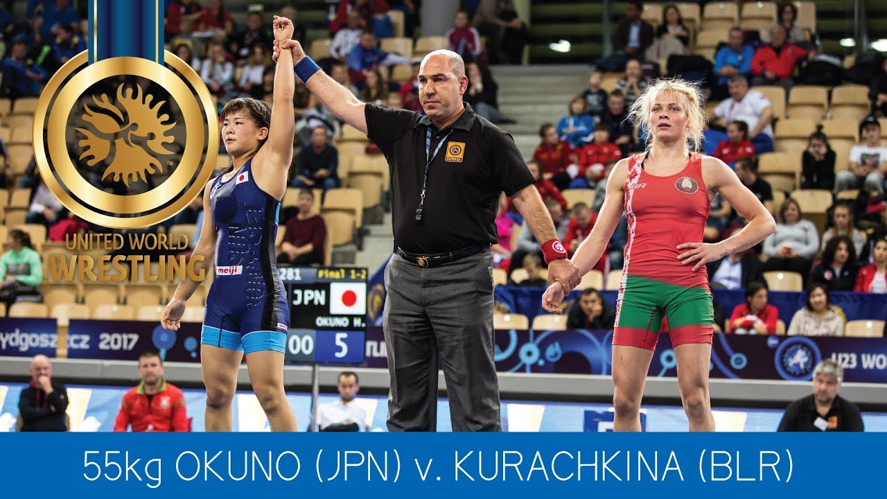 GOLD WW - 55 kg: H. OKUNO (JPN) df. I. KURACHKINA (BLR) by VPO1, 5-2
