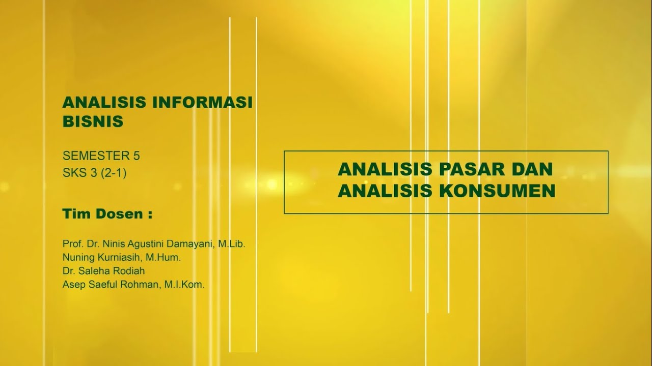 ANALISIS PASAR DAN ANALISIS KONSUMEN
