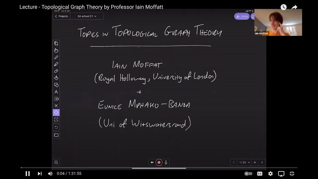 Lecture - Topological Graph Theory by Professor Iain Moffatt