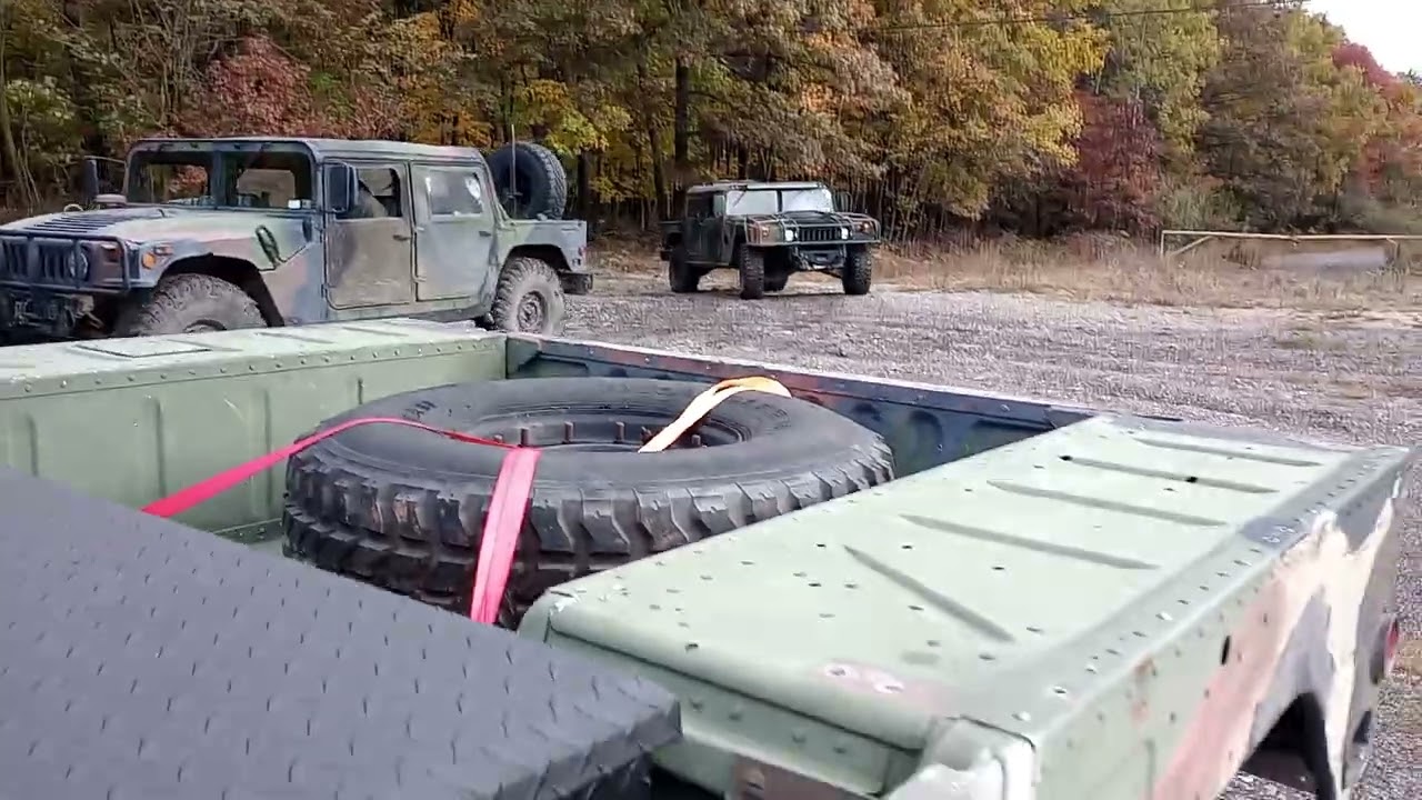 Military aRmy Humvee M35a2 5 ton Trucks arrive at  