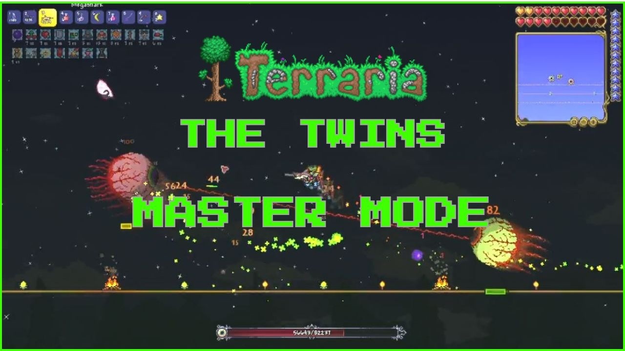 Terraria | The Twins Master Mode Boss Fight (Hardest Mechanical Boss)