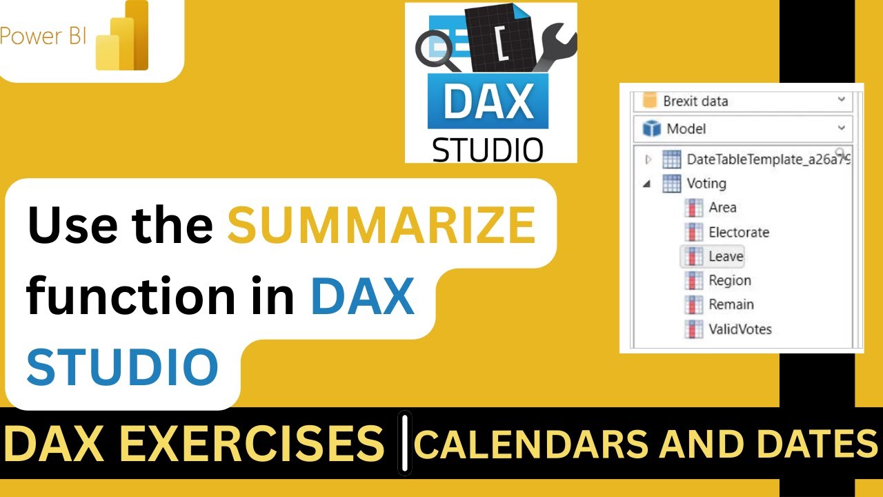 Use the SUMMARIZE function in DAX STUDIO