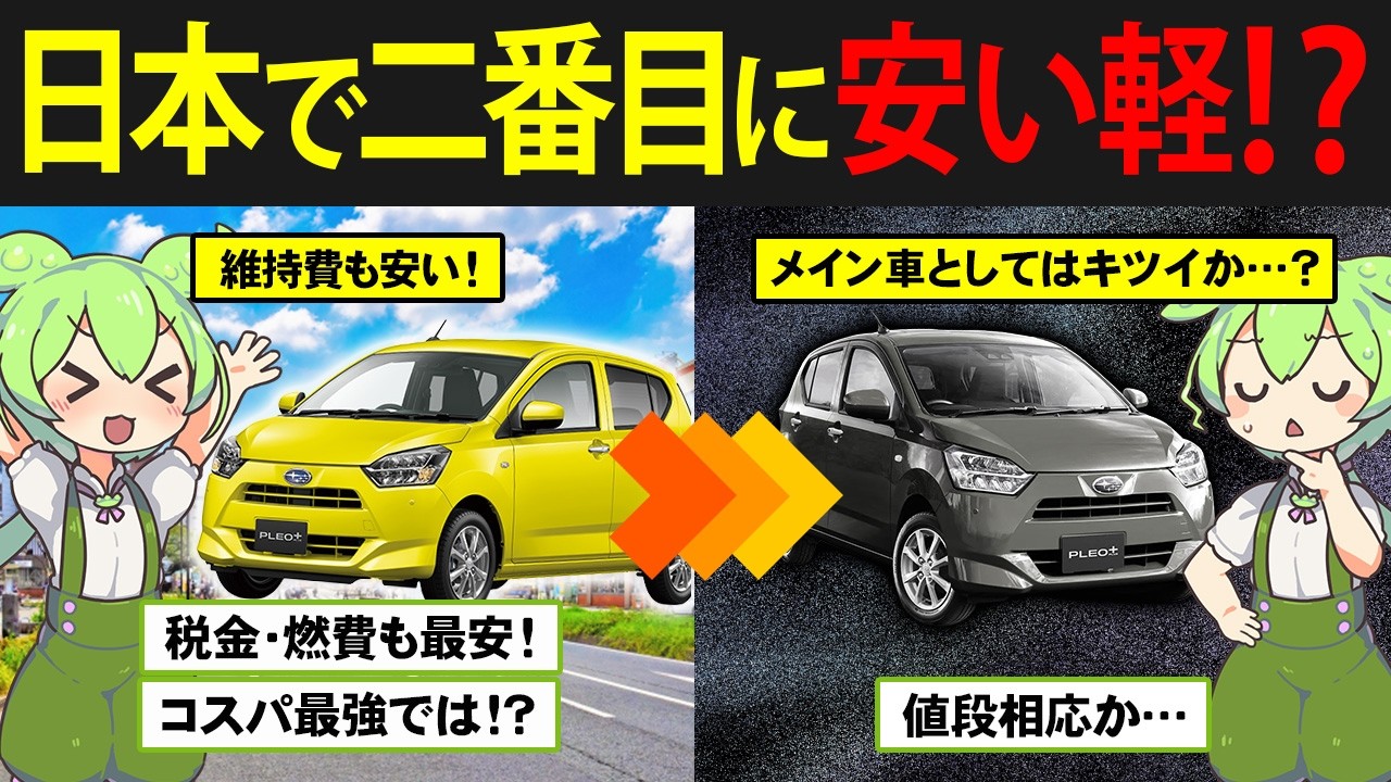 二番目に安い軽！スバル プレオプラスを購入したずんだもん