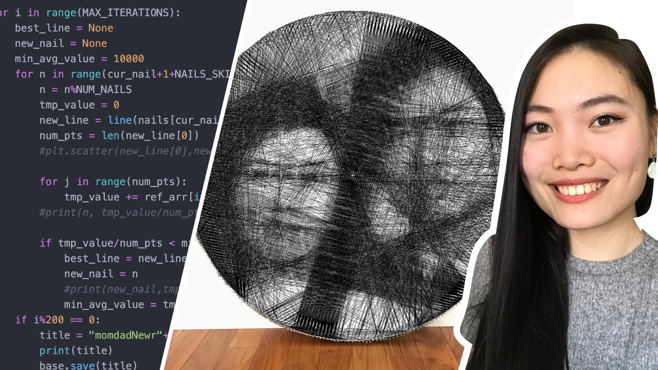 Я написал алгоритм для рисования портретов из ниток | Искусство ниток