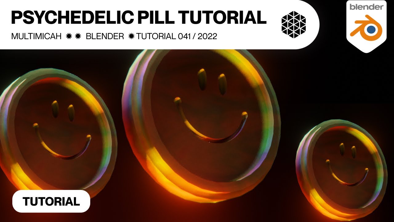 psychedelic smiley face pill - blender tutorial (3.2)
