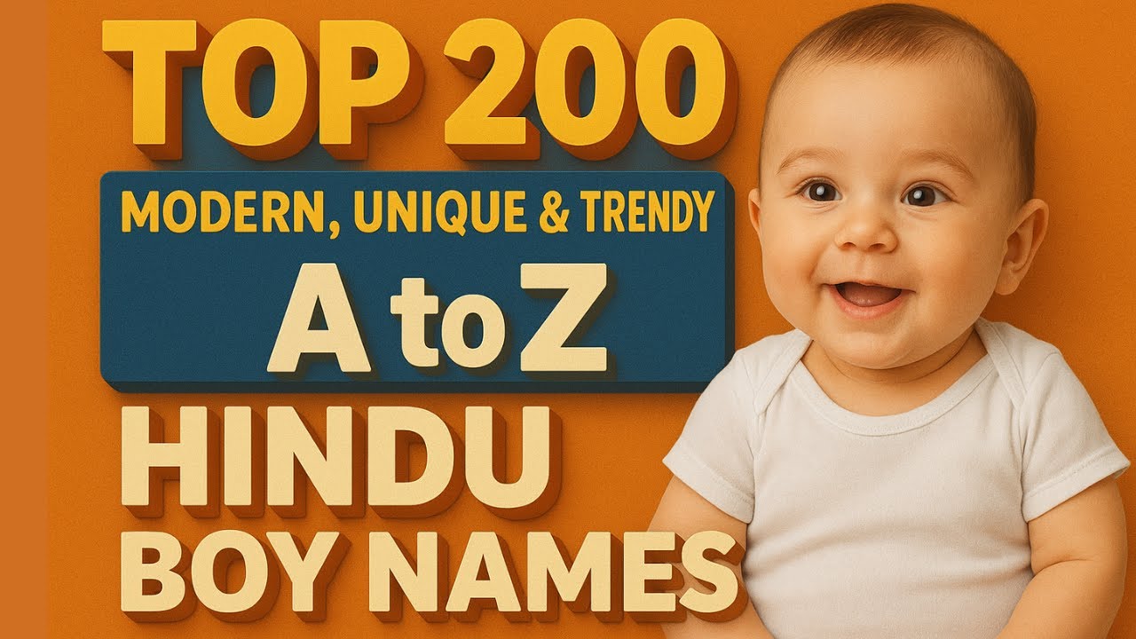 Top 200 A to Z Modern, Unique & Trendy Hindu Boy Names | Baby Boy Names 2026 | #babyname