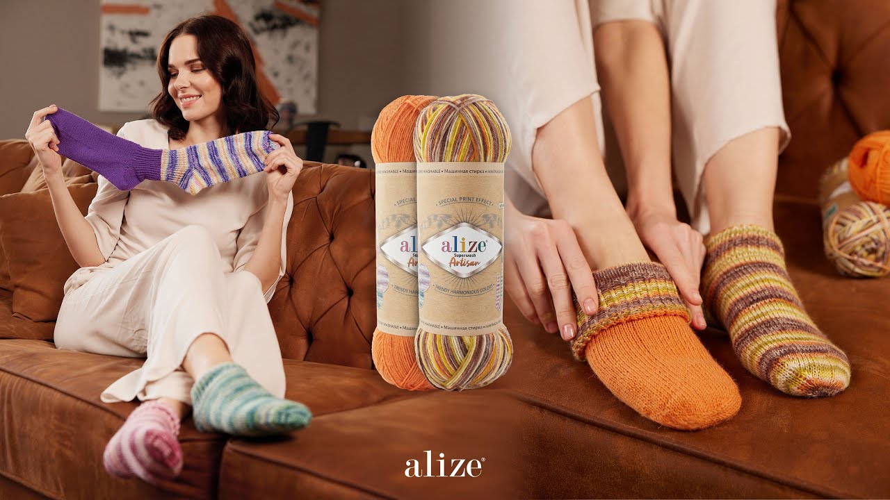 Alize Superwash Artisan ile &Ccedil;ift Taraflı Ev &Ccedil;orabı