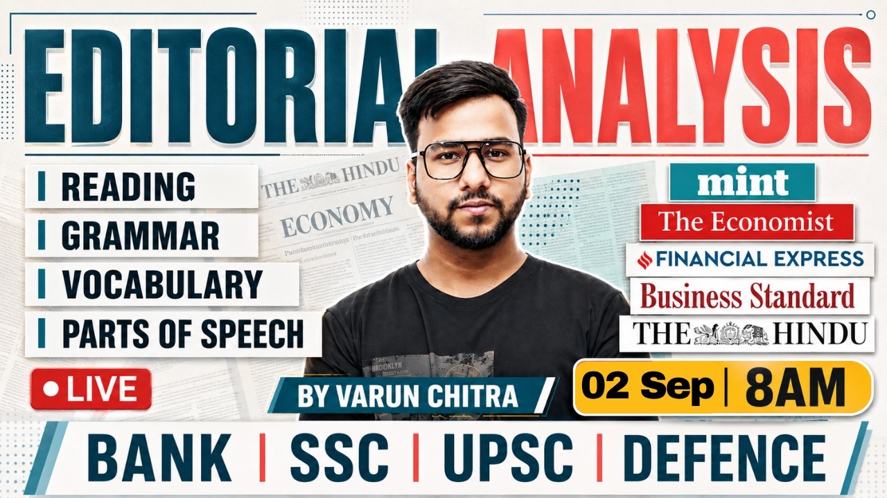 ✅ The Hindu Editorial Analysis | 2 September 2026 | Varun Chitra | Reading, Vocab, & Parts of Speech
