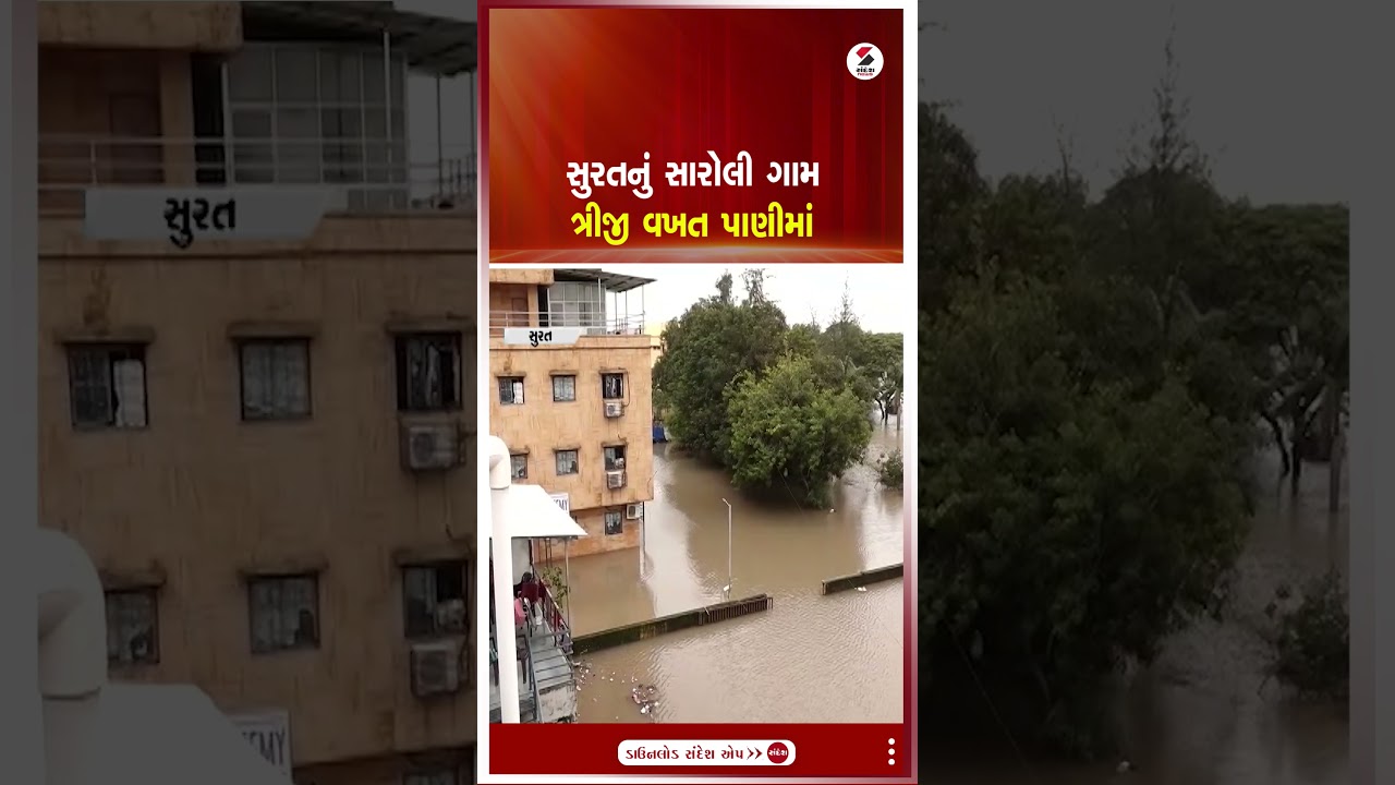 Surat | સુરતનું સારોલી ગામ ત્રીજી વખત પાણીમાં | Waterlogged | Rain | Monsoon | Shorts | Gujarat