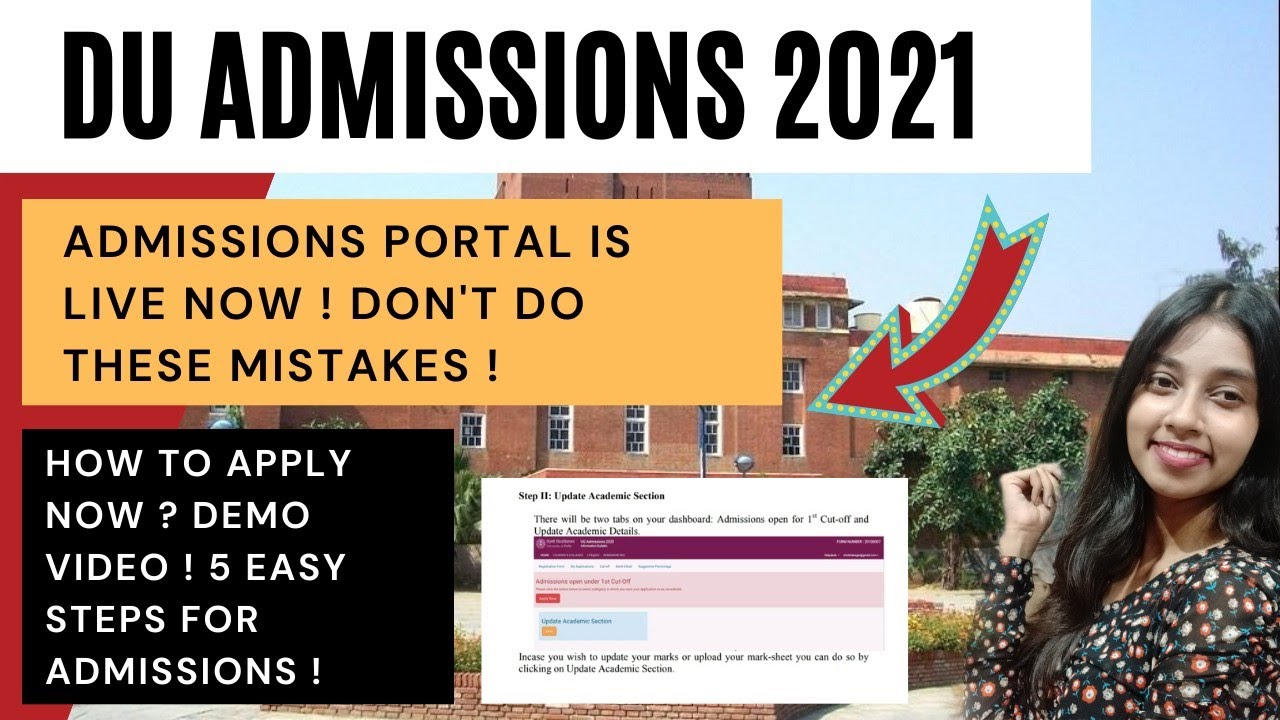 Du Admissions 2021 | Admissions Portal is Live | How to Apply ? 5 Easy Steps to apply for Admissions