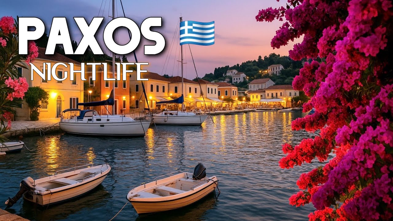 Greece , Paxos by Night – Greek Music, Island Vibes & Aerial Views in 4K