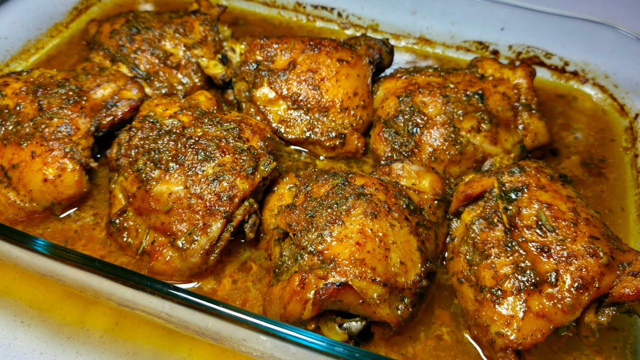 Juicy oven baked chicken thighs | Recipe 