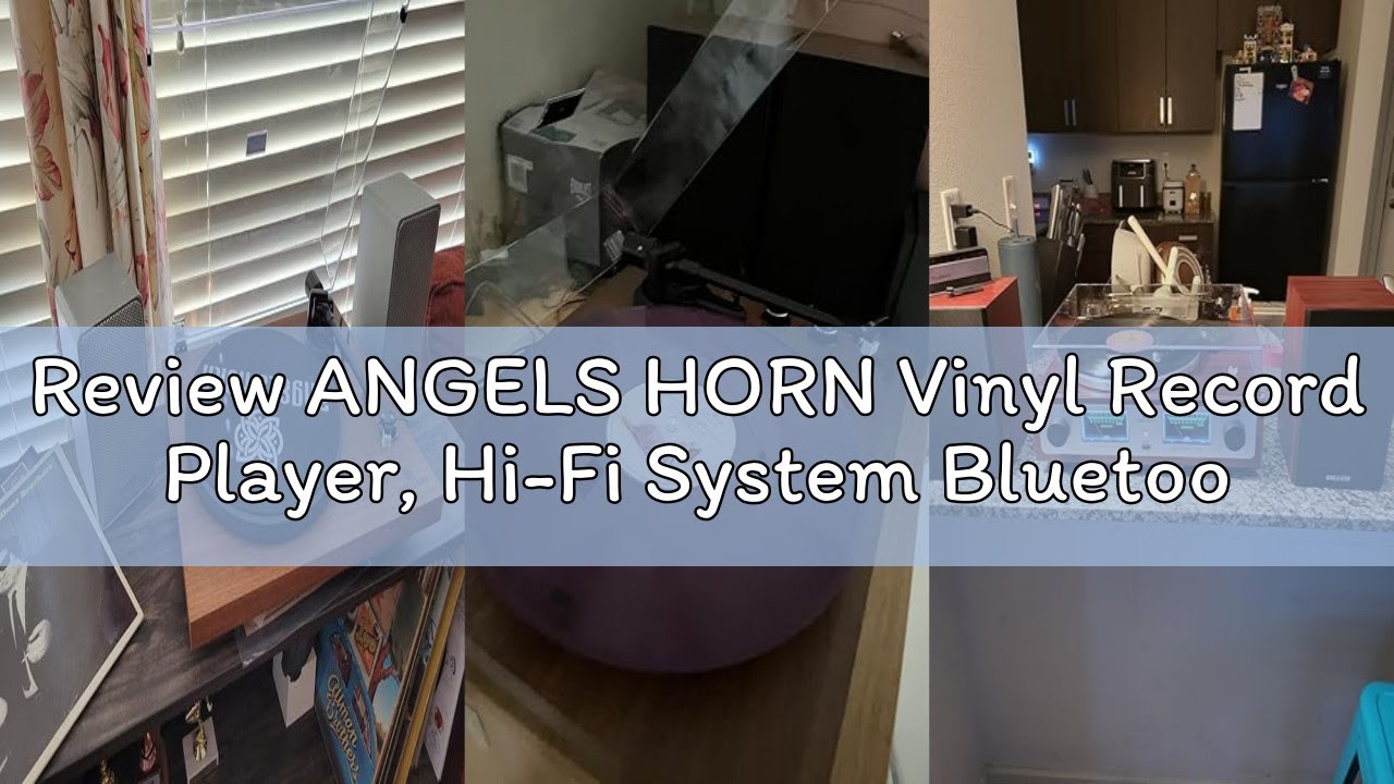 Review ANGELS HORN Vinyl Record Player, Hi-Fi System Bluetooth Turntable Players with Stereo Bookshe