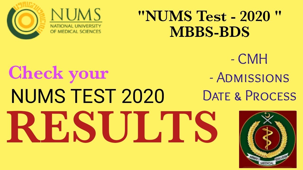 Breaking Alert | NUMS Test Results | NUMS Admission MBBS-BDS | NUMS Test 2020 Results Announcement.