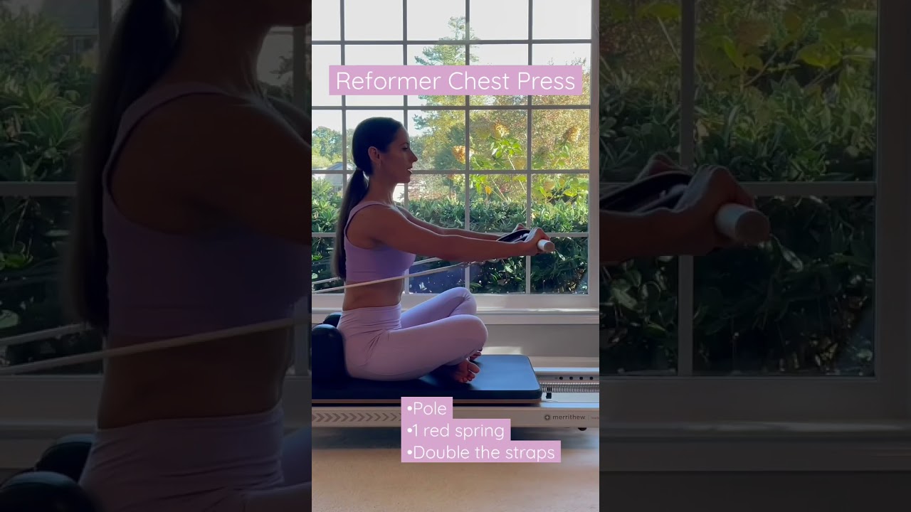 LOVE this chest press variation! #pilatesreformer #reformerworkout