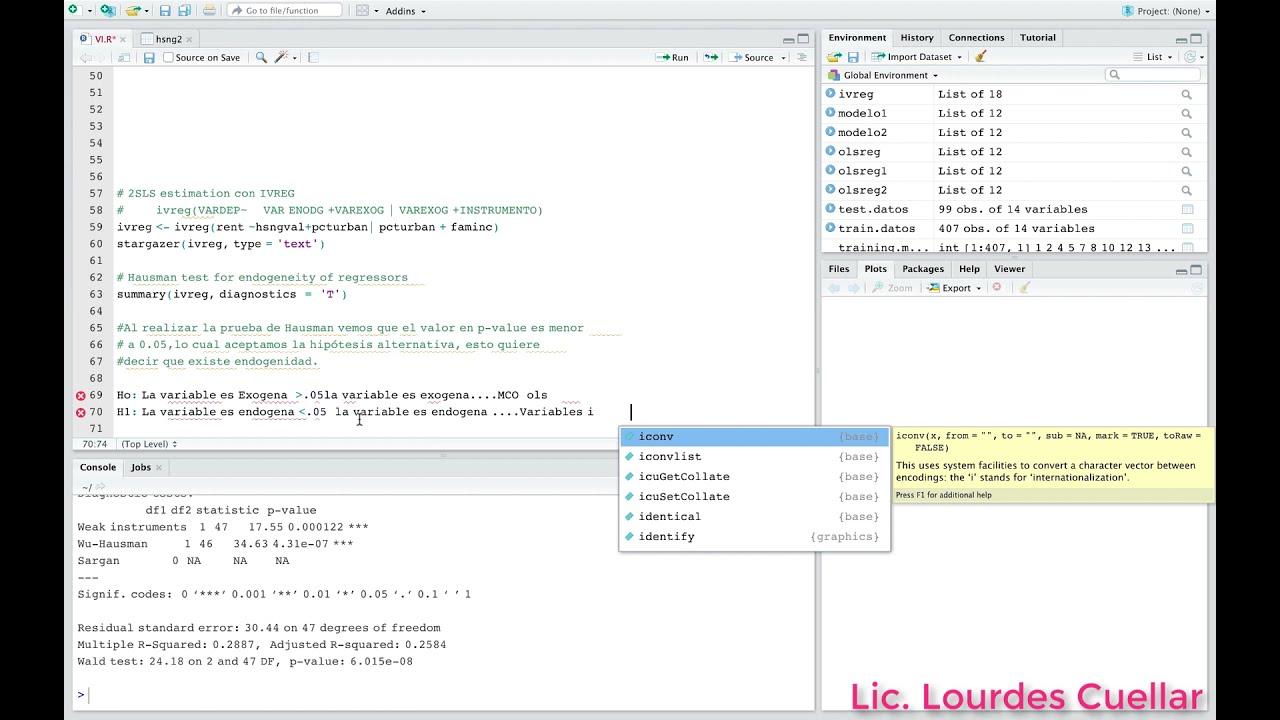 Variables Instrumentales en R | 2SLS