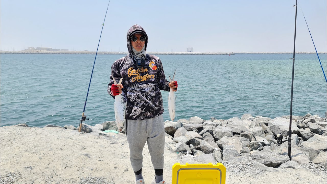 How to catch Small Size MilkFish - Fishing in UAE., 2 strikes 2 landed for the day.