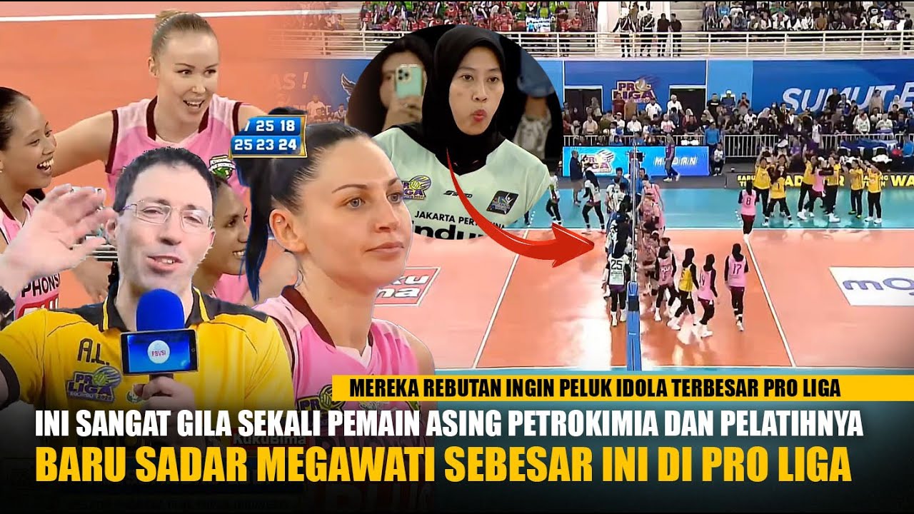 Pada Ngantri Ingin Meluk!! Mega jd Rebutan 2 Pemain Asing Petrokimia & Pelatihnya Langsung usai Laga