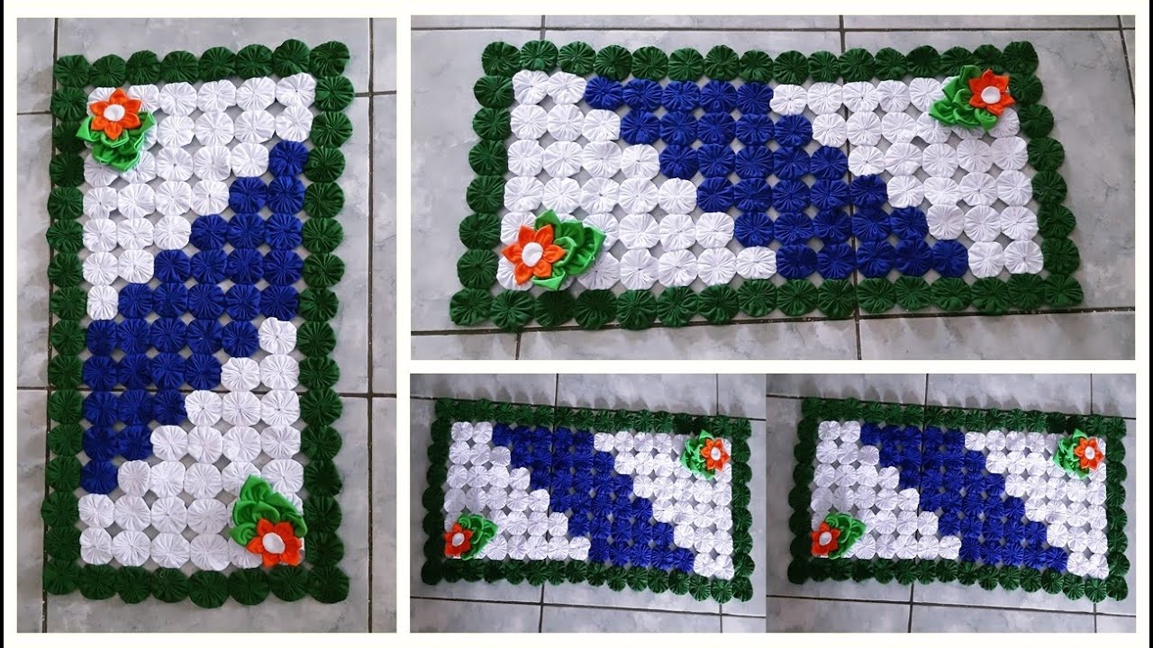 LINDO TAPETE  PARA QUARTO FEITO COM FUXICOS