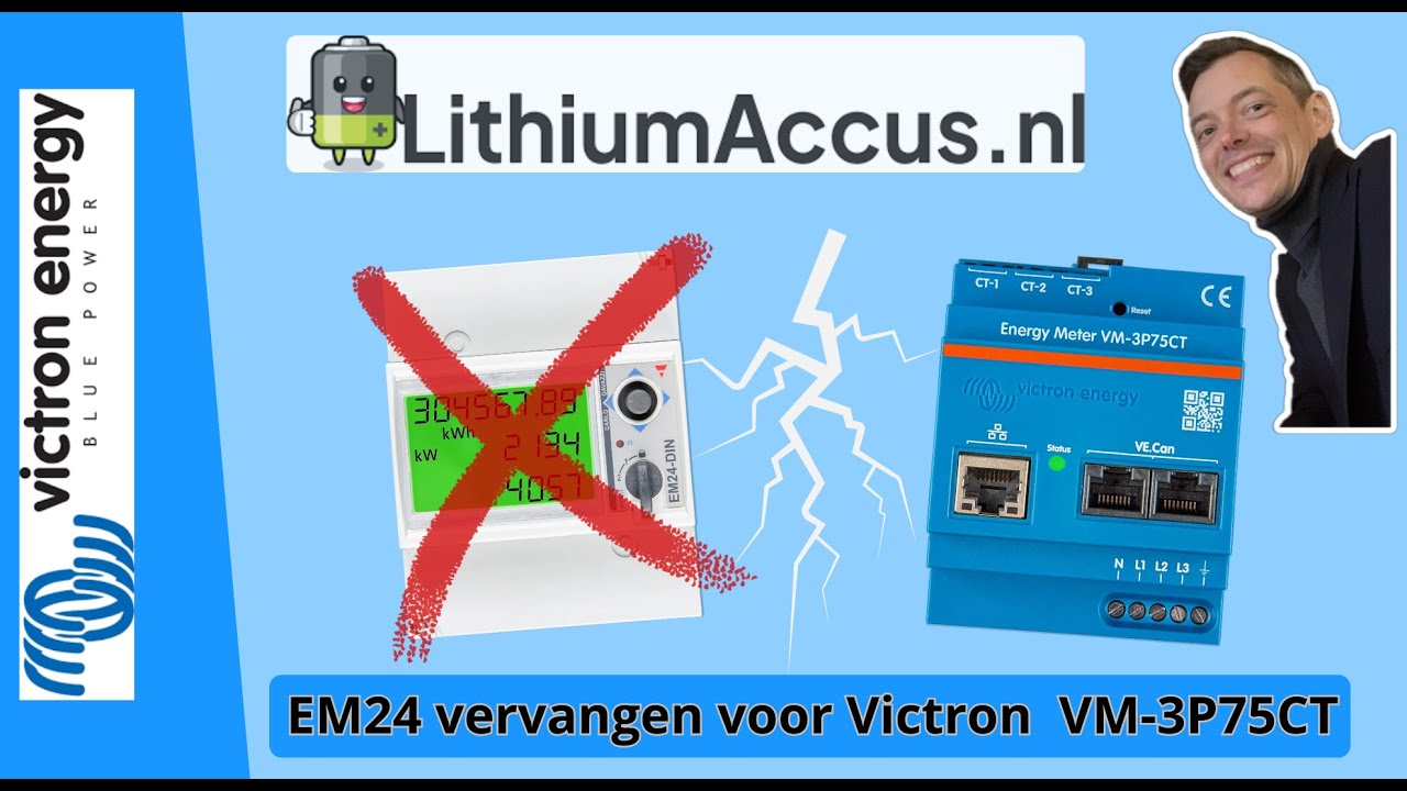 Victron VM-3p75ct energiemeter plaatsen EM24 vervangen
