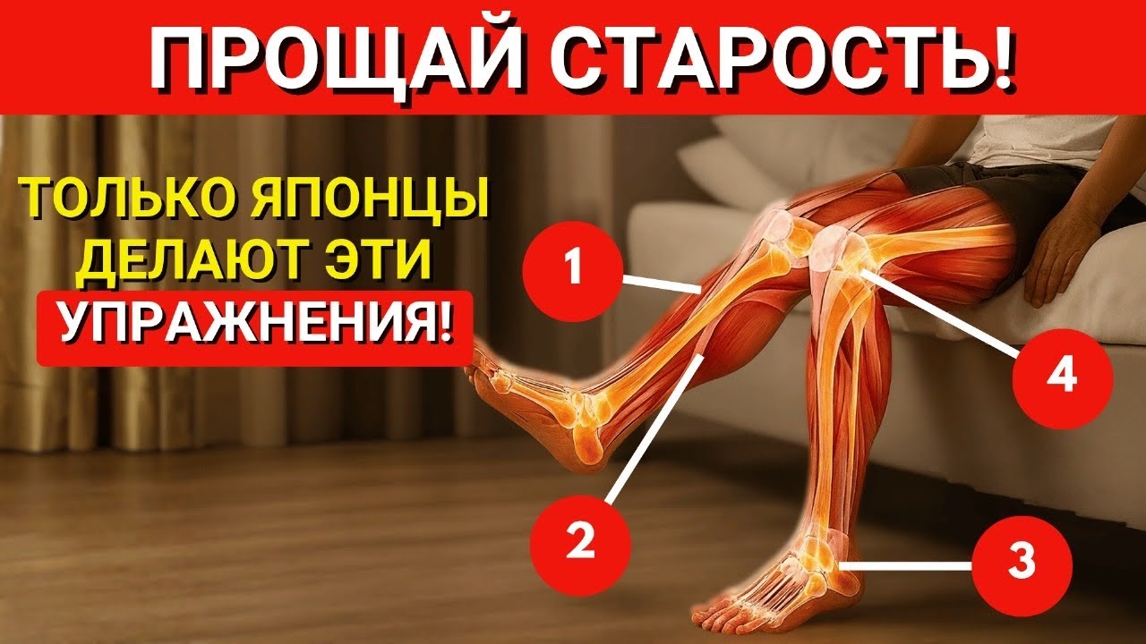 7 УНИКАЛЬНЫХ УПРАЖНЕНИЙ КОТОРЫЕ ДЕЛАЮТ ПОЖИЛЫЕ ЯПОНЦЫ ЧТОБЫ НИКОГДА БОЛЬШЕ НЕ ТЕРЯТЬ СИЛУ В НОГАХ