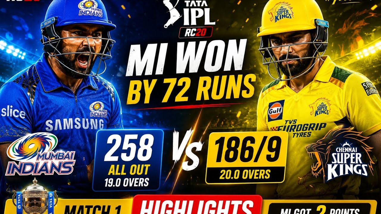 🏆 MI vs CSK Full Highlights | Rohit Sharma Storm in RC20 IPL