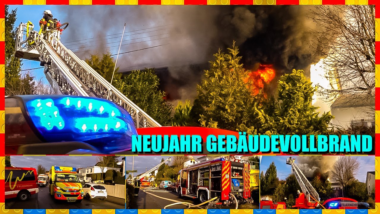 🔥 Flammen schlagen aus Wohnhaus 🔥 Gebäudevollbrand in Winnenden  🚒 Feuerwehr mit Löscharbeiten