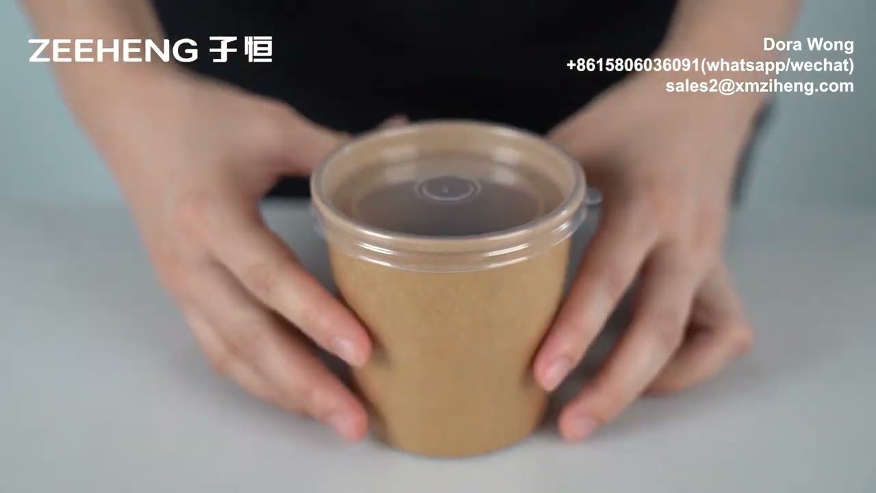 Round Customized Small Disposable Paper Bowls For Hot & Cold With Lids