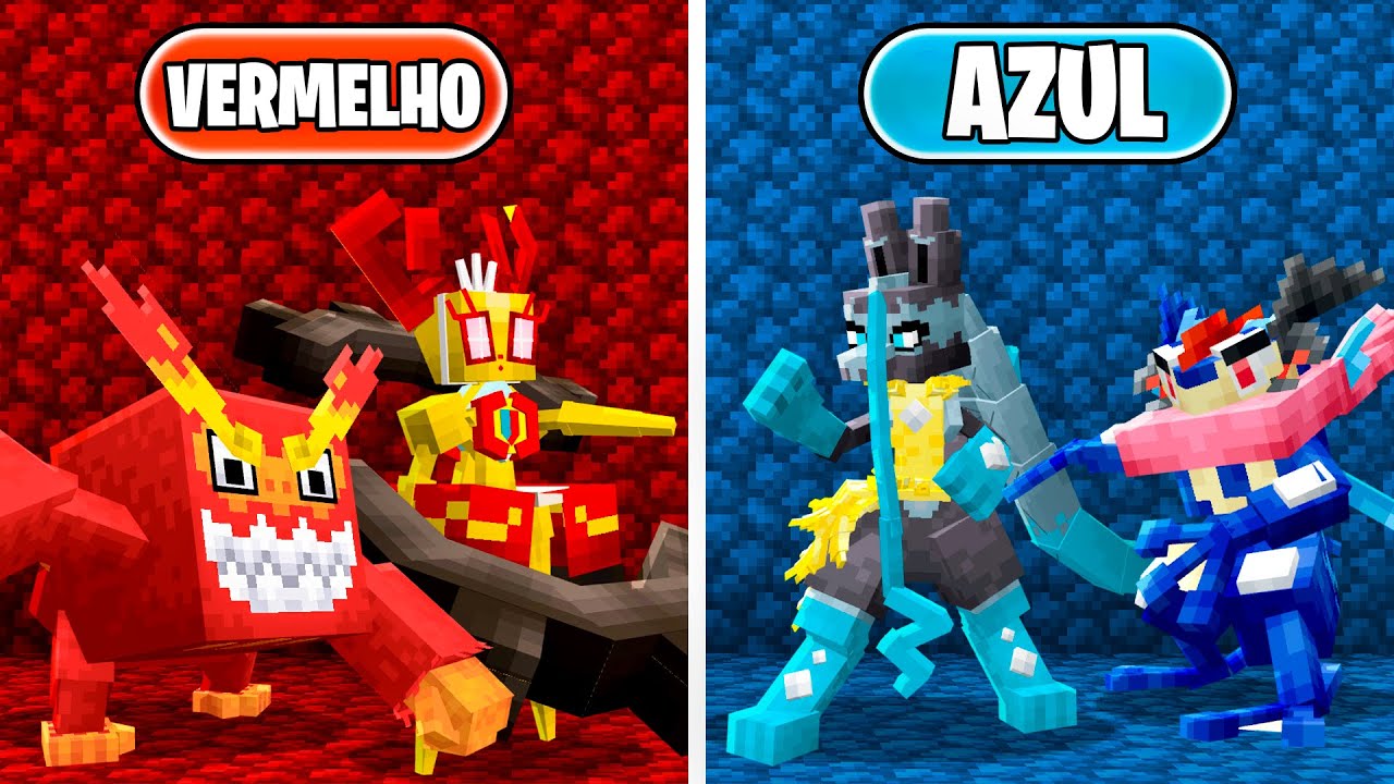 AZUL VS VERMELHO NO MINECRAFT COBBLEMON!