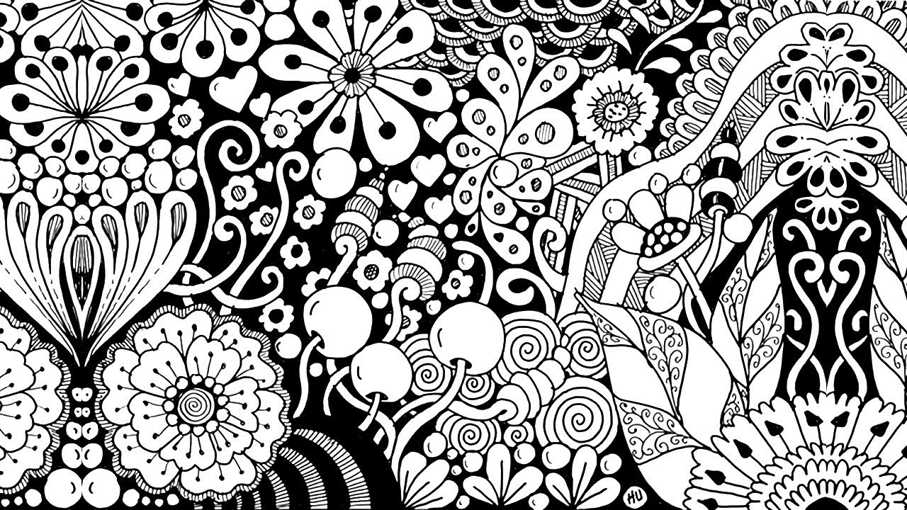Flower-Themed Zentangle Art Drawing Tutorial | Relaxing DIY Doodle Patterns