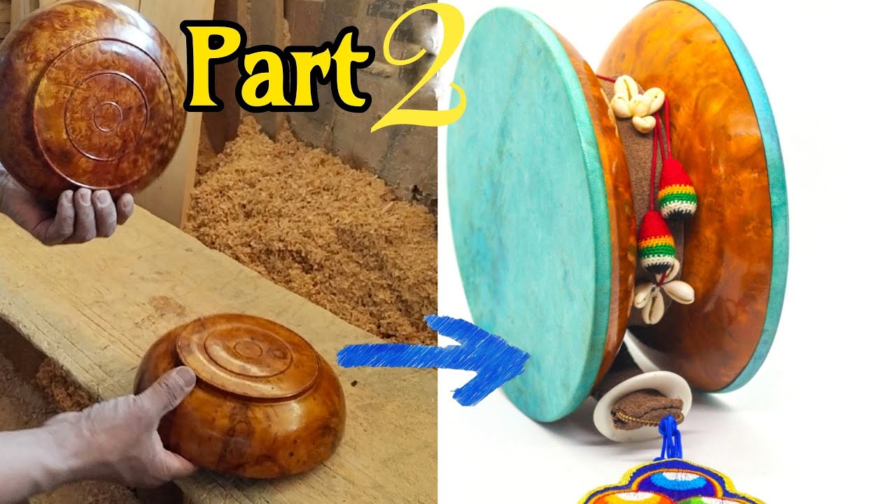Making Wooden Bowl(Dhapa) into Damaru(drum)| Part 2