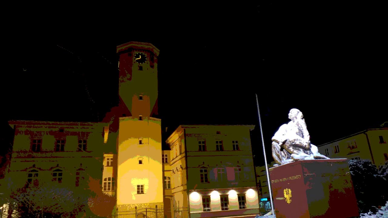 Strzelce Opolskie nocą 1 03 2016 r grafika komputerowa