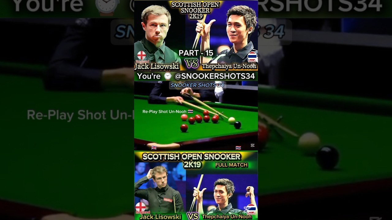 Un-Nooh🇹🇭Vs Jack Lisowski🇬🇧 Part-15✨ #shorts #shortvideo #shortsfeed #youtubeshorts #snookershots34