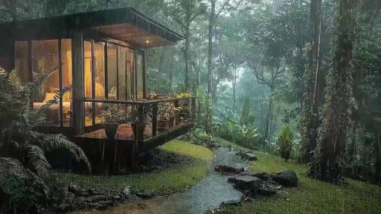 Violent Rain and Thunder Sound That Puts You to Sleep Fast