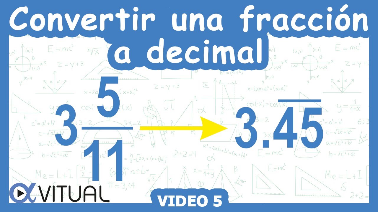 Convertir una fracción mixta a número decimal