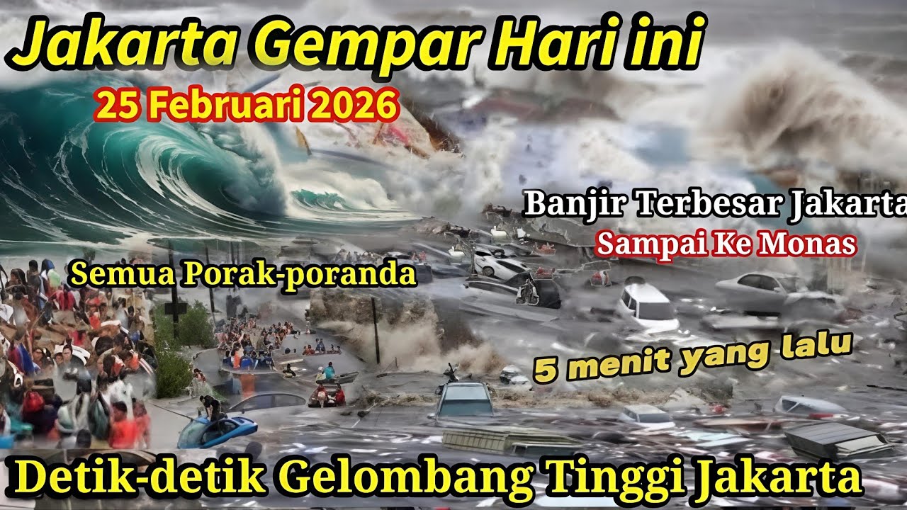 JAKARTA GEMPAR 25/2/2026! TANGGUL LAUT JAKUT JEBOL, BANJIR SAMPAI MONAS, GELOMBANG TINGGI JAKUT 2026
